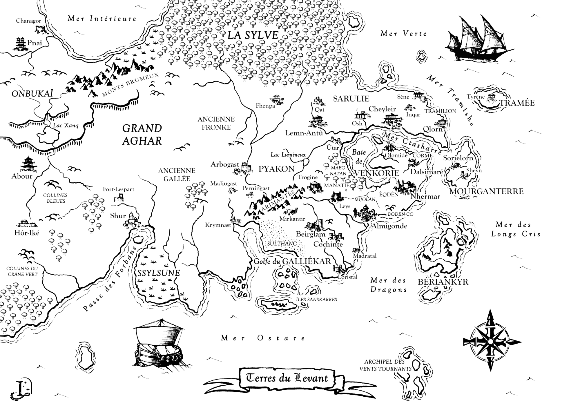 Carte des Terres du Levant